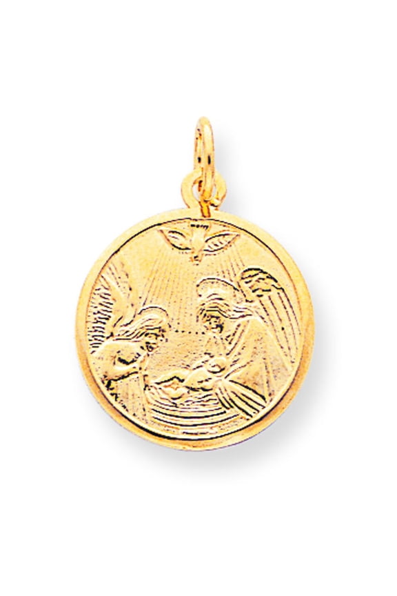 10K Gold Baptism Charm Religious Pendant Jewelry