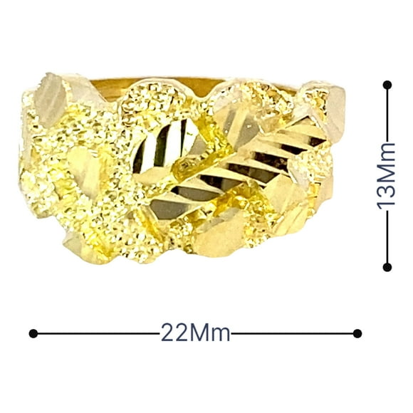 10K Gold Cross Nugget Ring 5.2 Grams