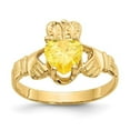 thumbnail image 1 of 10K Gold November Birthstone Claddagh Ring, Yellow - Size 5, 1 of 1