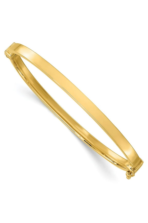 10K Gold Polished Hinged Bangle Bracelet