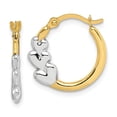 thumbnail image 1 of 10K Gold & Rhodium Plated & Hearts Hollow Hoop Earrings Jewelry, 1 of 2