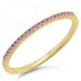 thumbnail image 1 of 10K Gold Round Pink Sapphire Ladies Anniversary Wedding Band Stackable Ring, 1 of 1