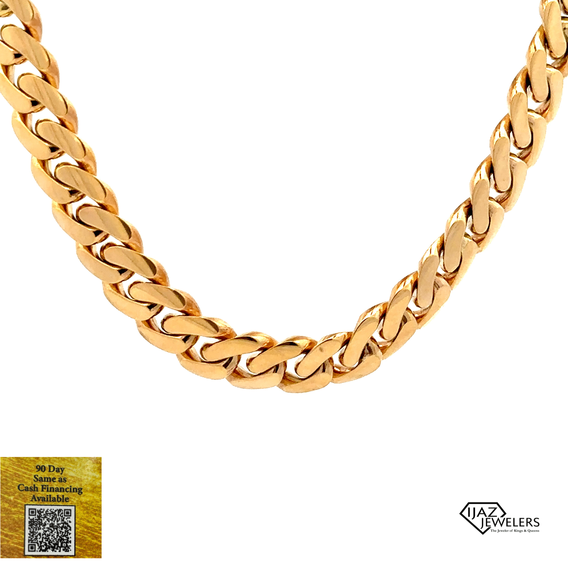 IJAZ JEWELERS 10K Gold Solid 8MM 22" Miami Cuban Chain