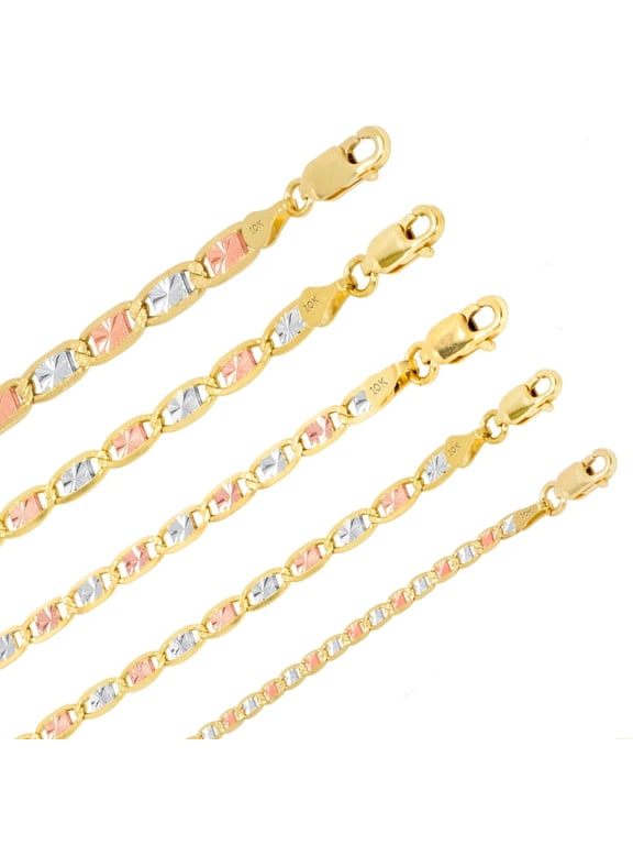 10K Gold Trio Color Valentino Chain (18", 2.5mm, 2.5g)