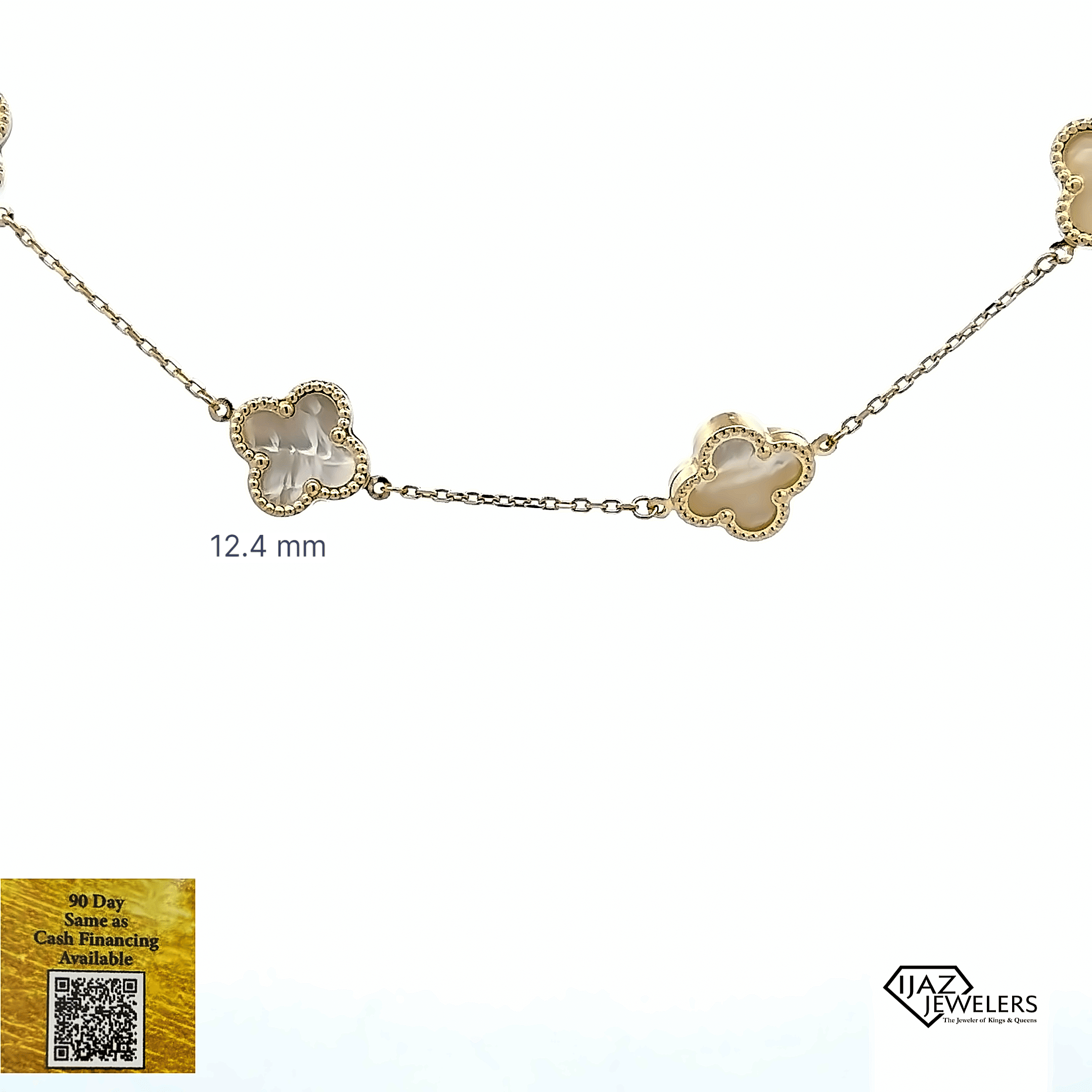 IJAZ JEWELERS 10K Gold VC Inspired Mother of Pearl Necklace