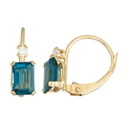 JORDAN BLUE NYC 10K Gold gemstone leverback earrings