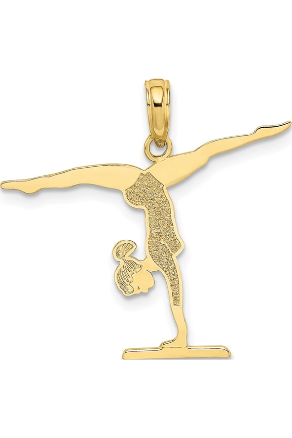 10K Yellow Gold Gymnastics Floor Pendant
