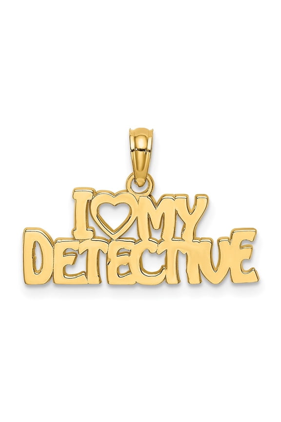 Finest Gold 10K I Heart My Detective Charm