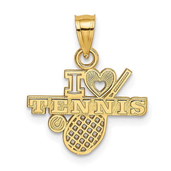 Finest Gold 10K I Heart TENNIS Charm