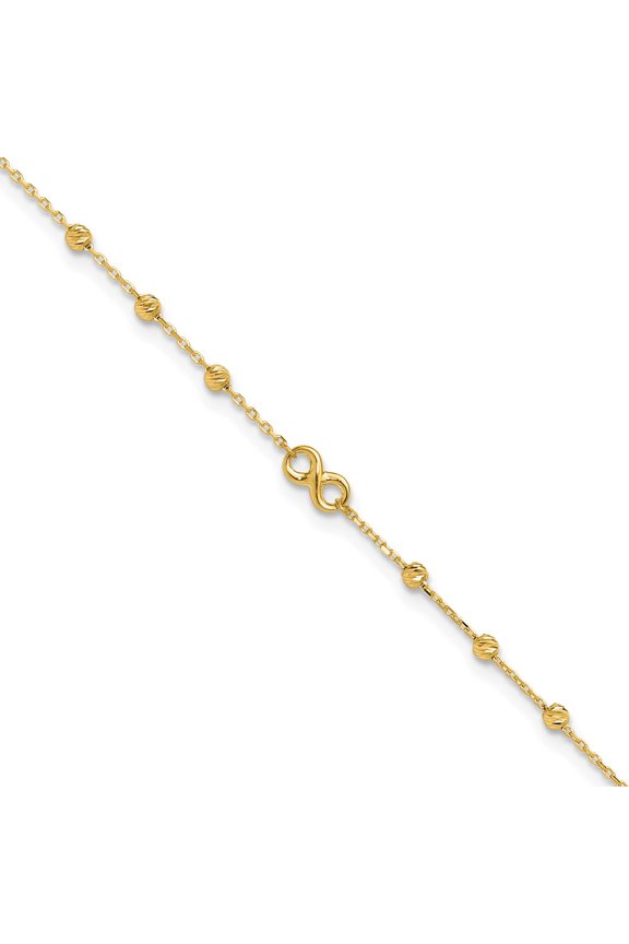 10K Infinity Symbol 10in Plus 1in ext. Anklet