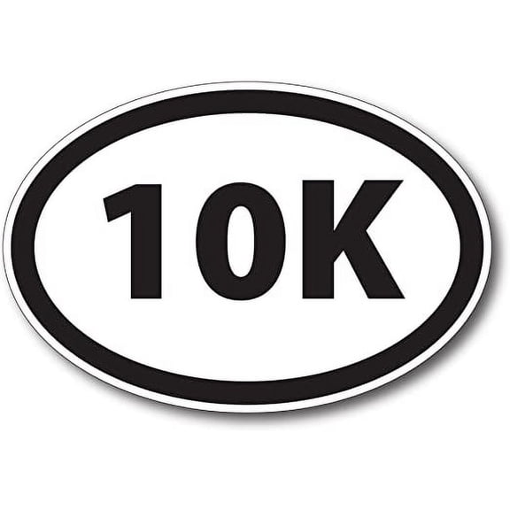 10K Marathon Black Oval Car Decal 3" x 5"