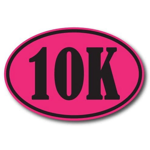 10K Marathon Pink and Black Oval Car 3" x 5" Decal