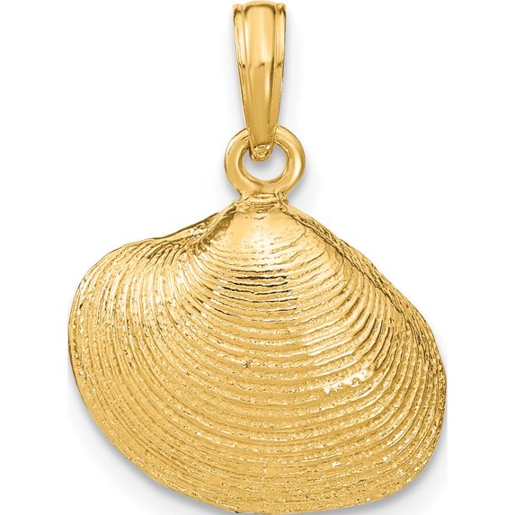 10K Medium Clam Shell Pendant Yellow Gold Material Refined Charming Bold An unforgettable keepsake to treasure forever