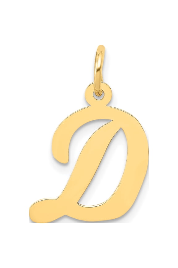 10K Medium Script Letter D Initial Charm Yellow Gold Material Refined Flawless Timeless Inspired by artistry and crafted with passion