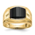 thumbnail image 1 of 10K Mens Diamond & Black Onyx Ring, Size 10, 1 of 1