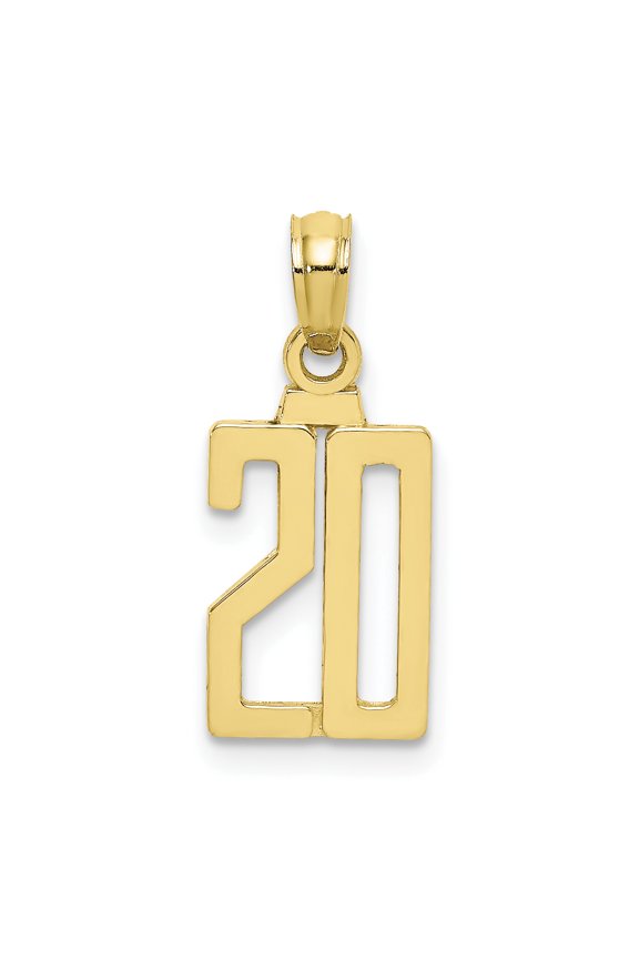 10k Small Number 20 Pendant 10NU20