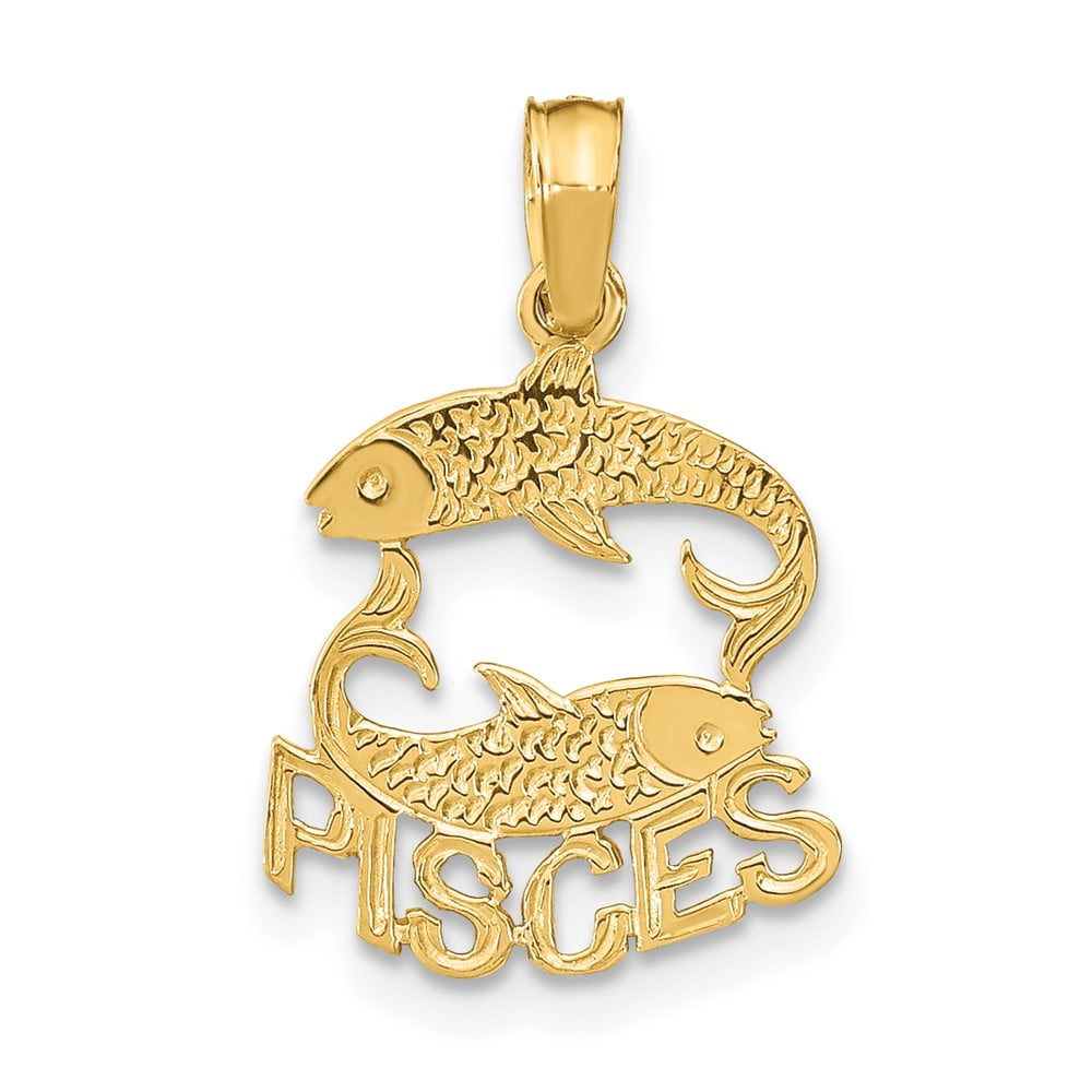 Finest Gold 10K Pisces Zodiac Charm