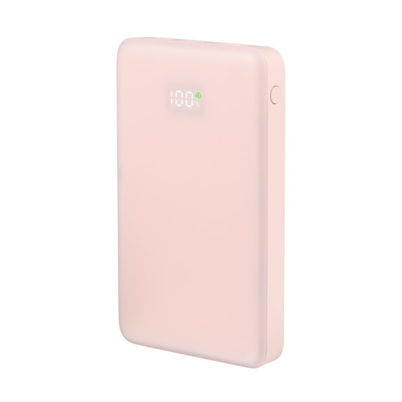 onn 10,000 mAh Portable Battery, Fast Charging 20W Output, with Digital Readout, Pink