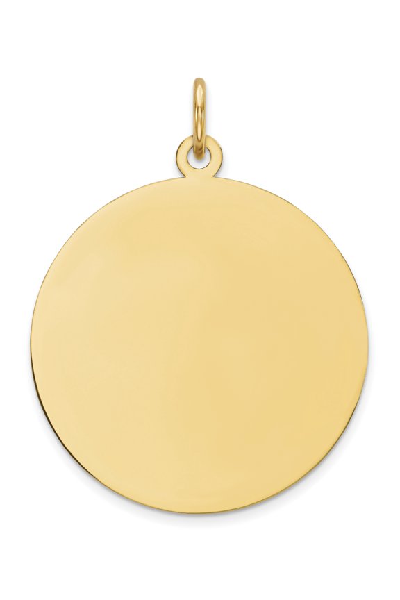 Circular Engravable Disc Charm 10K, Rhodium