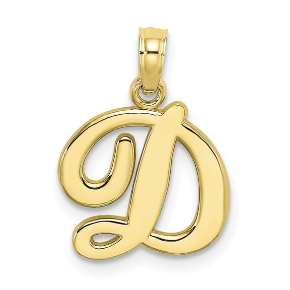 10K Polished Medium Script Initial D Charm 10K6422D