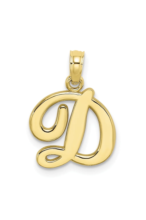 10K Polished Medium Script Initial D Charm 10K6422D