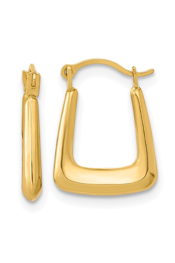 10K Polished Hollow Fancy Hoops