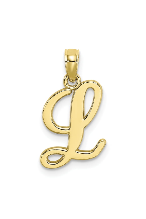 10K Polished L Script Initial Charm 10K6422L