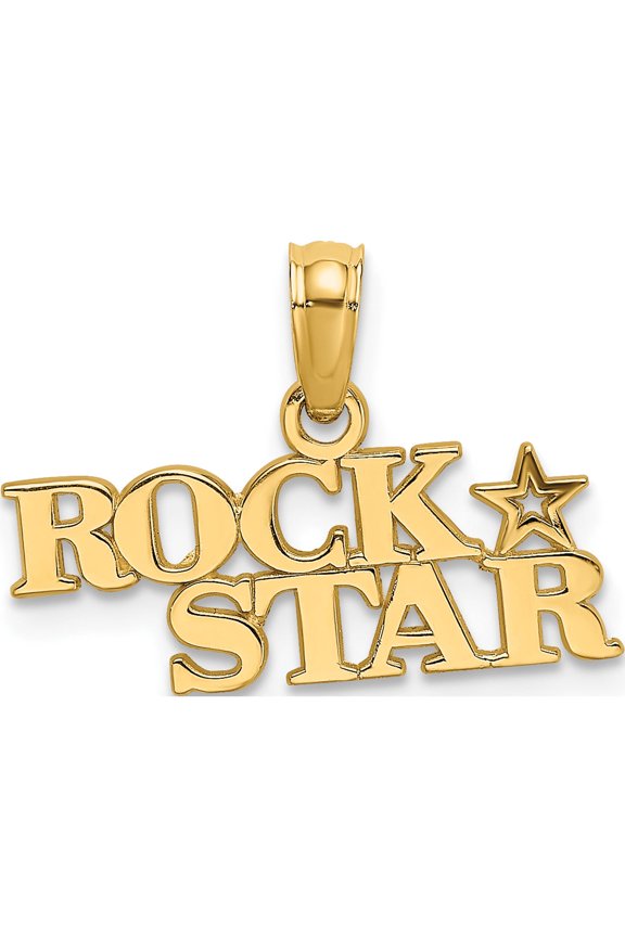 10K Yellow Gold Polished Rock Star Charm