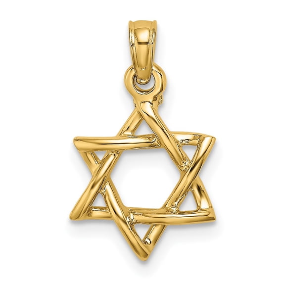 Finest Gold 10K Polished Star of David Charm