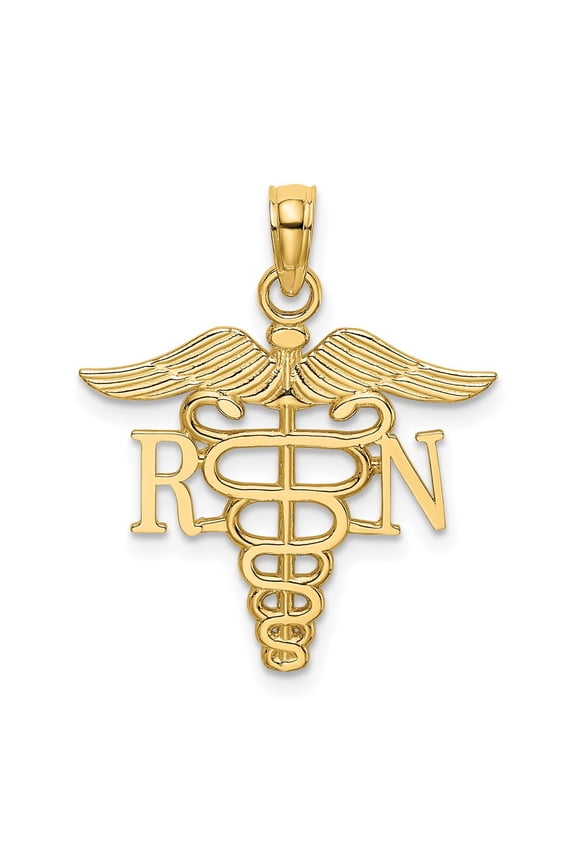 10K RN Caduceus Pendant