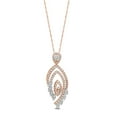 thumbnail image 1 of 10K ROSE GOLD 1.25 CARAT 1.50 INCHES REAL DIAMOND PENDANT NECKLACE WITH ROSE GOLD CHAIN, 1 of 3
