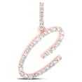 thumbnail image 1 of 10K ROSE GOLD ROUND DIAMOND C INITIAL LETTER NICOLES DREAM COLLECTION PENDANT 1/6 CTTW, 1 of 1