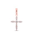 thumbnail image 1 of 10K ROSE GOLD ROUND DIAMOND CROSS PENDANT 1/10 CTTW, 1 of 1