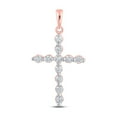 thumbnail image 1 of 10K ROSE GOLD ROUND DIAMOND CROSS PENDANT 1/3 CTTW, 1 of 1