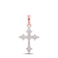 thumbnail image 1 of 10K ROSE GOLD ROUND DIAMOND CROSS PENDANT 1/4 CTTW, 1 of 1