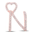 thumbnail image 1 of 10K ROSE GOLD ROUND DIAMOND N HEART LETTER PENDANT 1/6 CTTW, 1 of 1