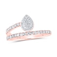 thumbnail image 1 of 10K ROSE GOLD ROUND DIAMOND TEARDROP BAND NICOLES DREAM COLLECTION RING 3/8 CTTW, 1 of 1