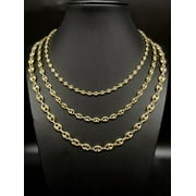 BOSPHORUSGOLD 10K Real Gold Puffed Mariner Necklace, 10K Gold 4.5mm - 9mm Puffed Mariner Necklace, 10k Women Necklace, 10K Yellow Gold Puffed Mariner (Width Option:4.5 MM; Necklace length:16;)