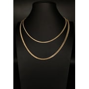 BOSPHORUSGOLD 10K Real Semi Solid Gold Franco Chain Necklace, 16"-26" inch, 3mm 4mm Real 10K Yellow Gold Franco Chain,10k Gold Chain,Franco Chain (Width:3mm; Necklace length:16;)