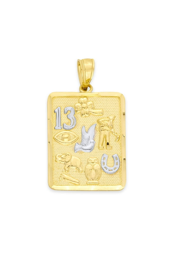 10K Real Solid Gold Lucky Charm Pendant  Symbol of Fortune, Good Luck Jewelry, Gift for Him or Her
