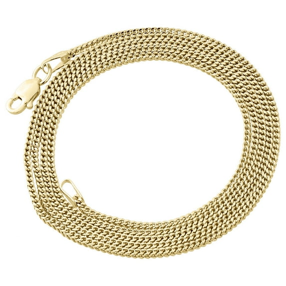 10K Real Yellow Gold 1.5MM Hollow Franco Box Link Chain Necklace 28 Inches
