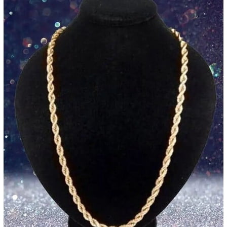 10K Real Yellow Gold 5mm Necklace Gold Rope Chain