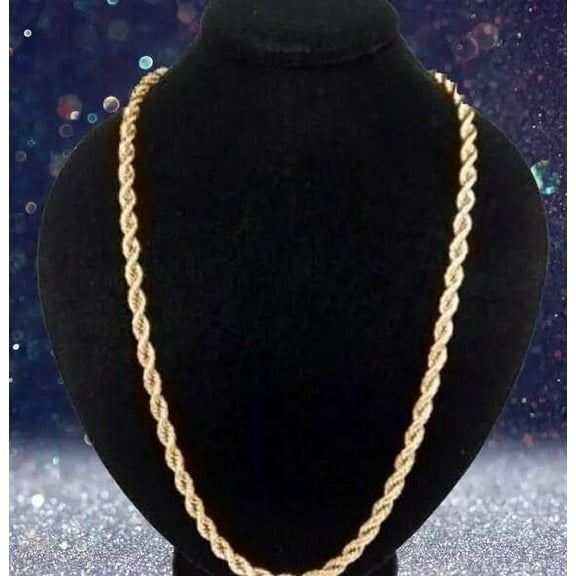10K Real Yellow Gold 5mm Necklace Gold Rope Chain