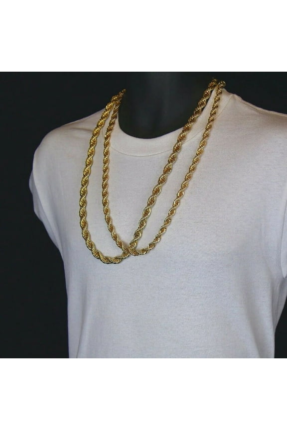 10K Real Yellow Gold 6mm Necklace Gold Rope Chain