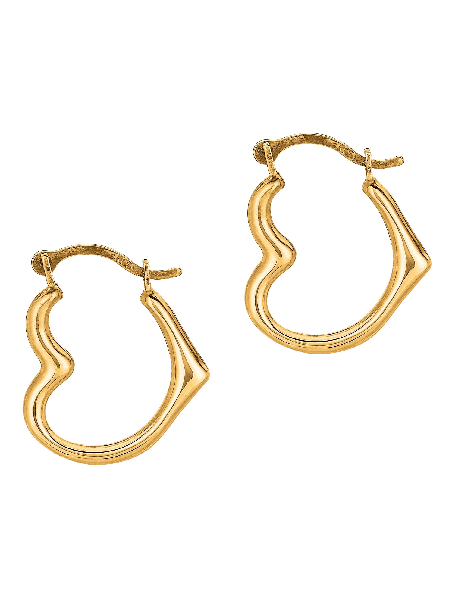 Open Heart Hoop Earrings in 10K White Gold