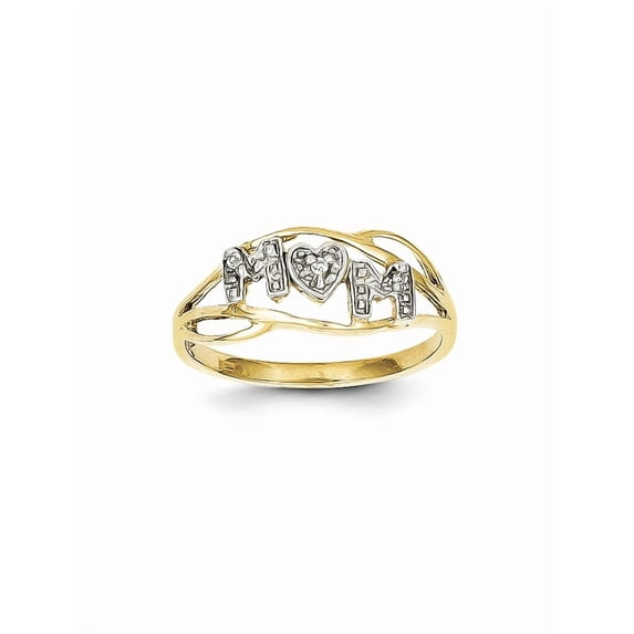10K & Rhodium Mom Ring
