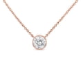 thumbnail image 1 of 10K Rose Gold 0.22 Carat Round Brilliant-Cut Diamond Modern Bezel-Set Solitaire 16- 18 in. Pendant Necklace, H-I Color - SI2-I1 Clarity, 1 of 1
