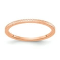 thumbnail image 1 of 10K Rose Gold 1.2mm Criss-Cross Pattern stackable Band - Size 4.5, 1 of 3