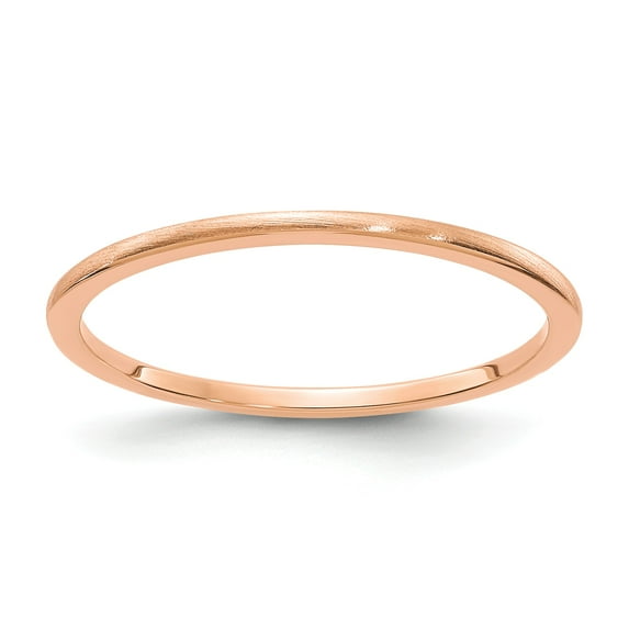 10K Rose Gold 1.2mm Half Round Satin Stackable Band - Size 9