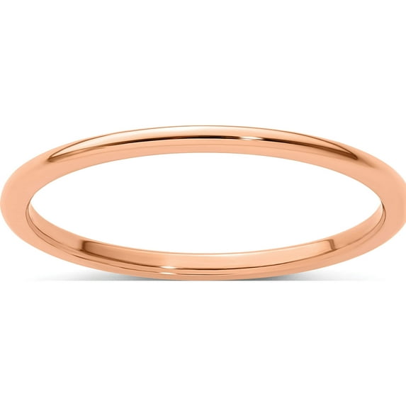 10K Rose Gold 1.2mm Half Round Stackable Band (Size 9) Made In United States 1stk17-120r-9